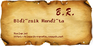 Blázsik Renáta névjegykártya